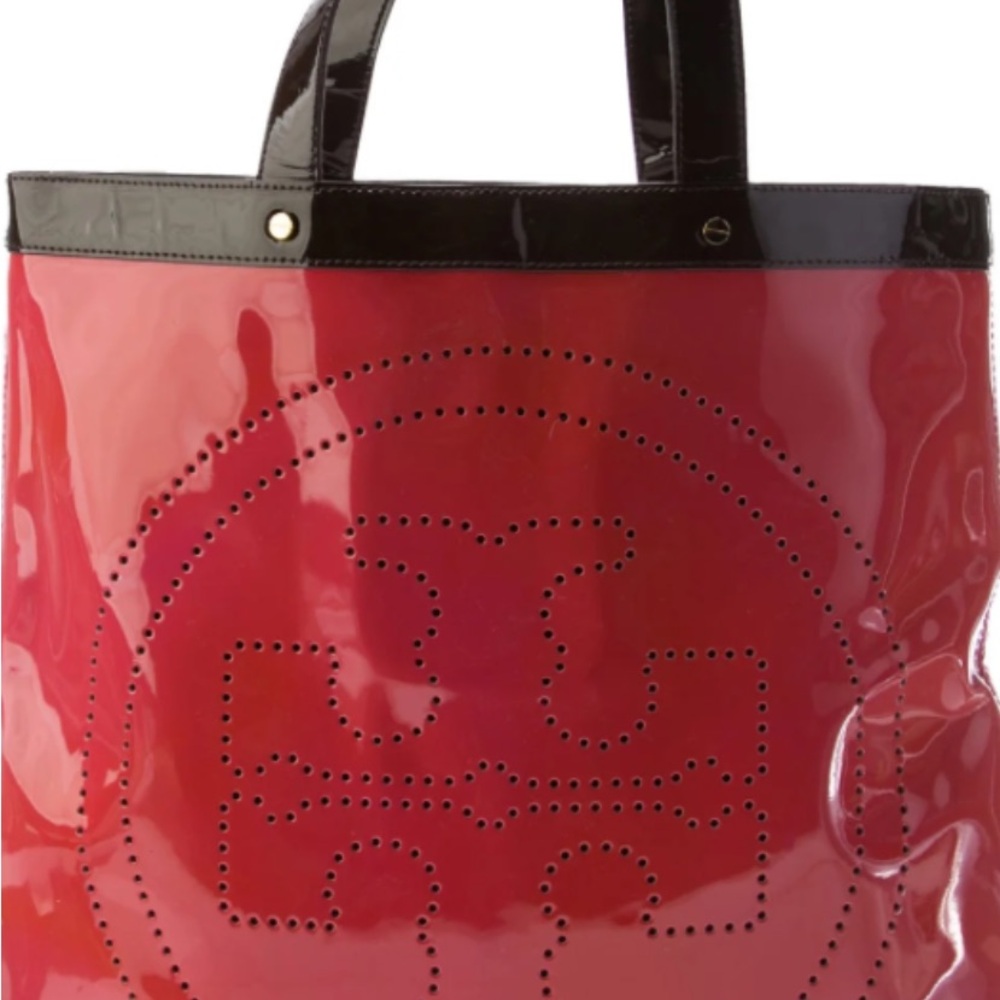 Tory Burch Red and Black Tote Bag